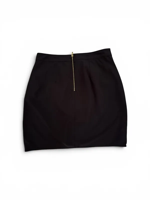 miami Black Mini Skirt with Cream Embroidered Border - Image 2