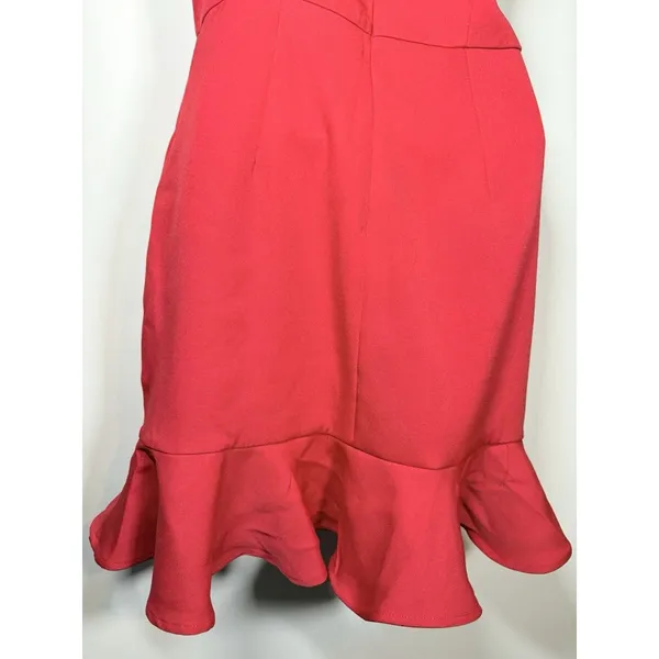 New TCEC Red‎ One Shoulder Ruffle Dress Size Large - Image 7