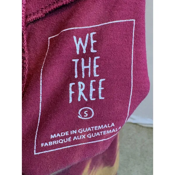 We The Free Free People French Roast Long Sleeve Tie Dye Mock Neck Tee Burgundy - Image 7