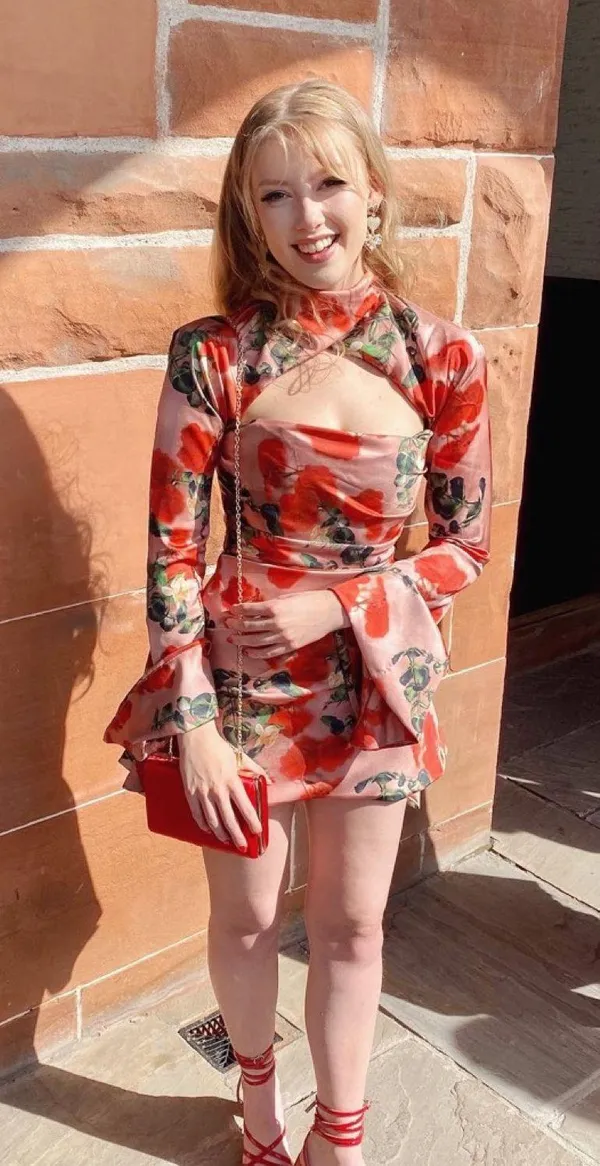 House Of CB 'Toira' Rose Print Draped Corset Dress. Size Small. - Image 3