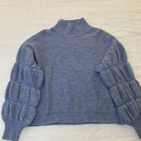 Vestique Blue Knit Turtleneck Sweater Size Small - Image 2
