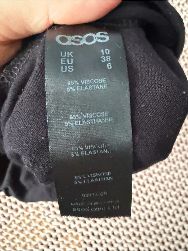 Asos black midi dress with side slit, size 6 #midi #slit - Image 3