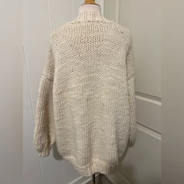 Handmade Heavy Knit‎ Crochet Open Cardigan Sweater Oversized Chunky Fall Grandma - Image 2