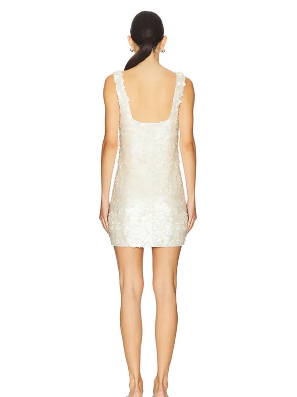 Lovers and Friends Delphine Mini Dress in White Shell - Image 2