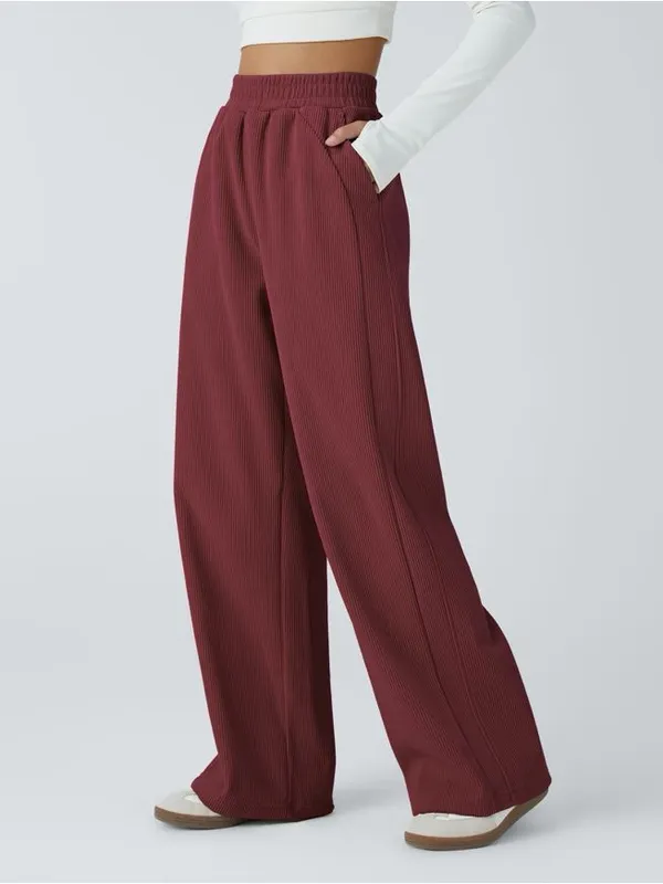Halara High Waisted Corduroy Pants S Tall Rust Pull On Straight Leg - Image 3