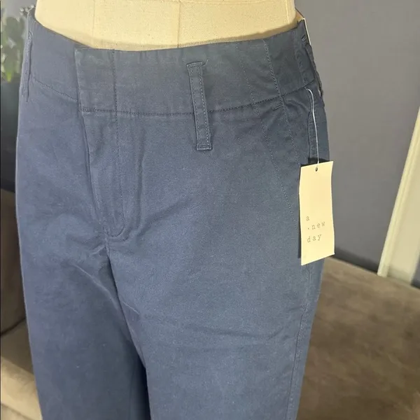 Women’s Navy Blue Straight Leg High Rise Office Casual Pants a new day 4R NEW - Image 3