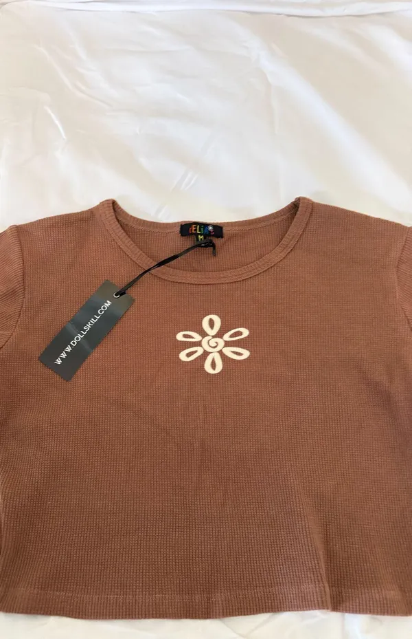 NWT Delilah’s ribbed tee Brown Size M - Image 3