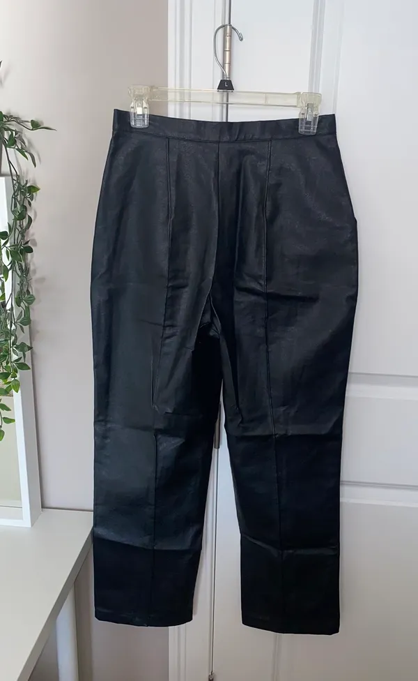 Princess Polly Black Faux Leather Pants - Image 3