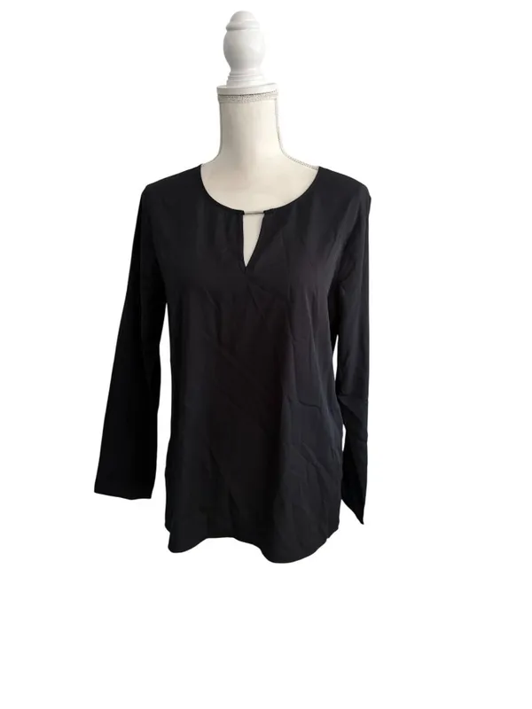 BANANA REPUBLIC Black Silver Long Sleeve Top Size Small NEW NWT - Image 3