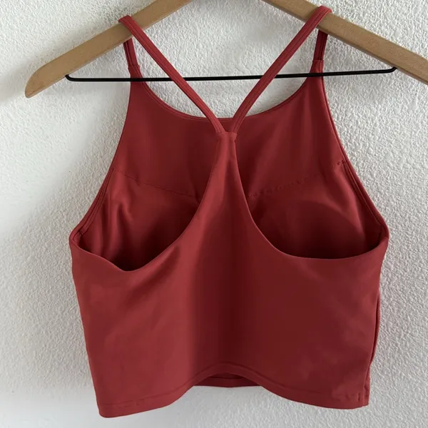 Old Navy PowerSoft Long Cherry Birch Sports Bra Light Support Large - Image 2