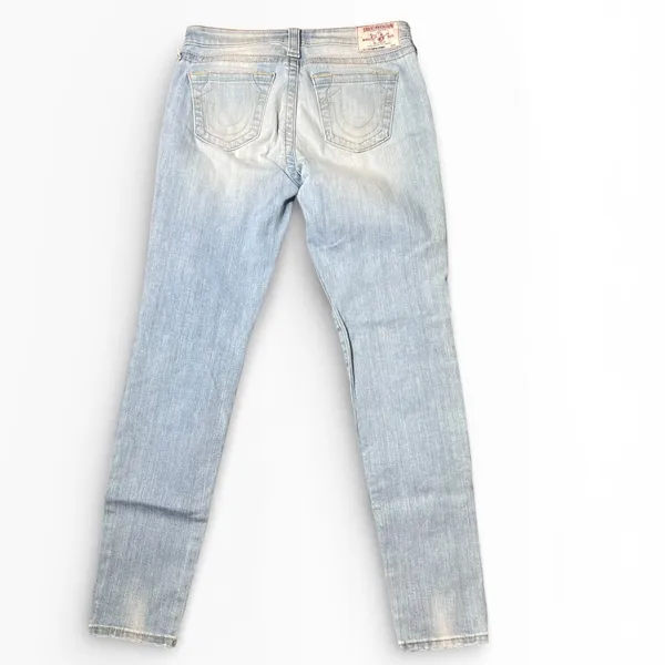 True Religion Super Skinny Jeans Distressed Light‎ Wash Size 29 Ripped Grunge - Image 2