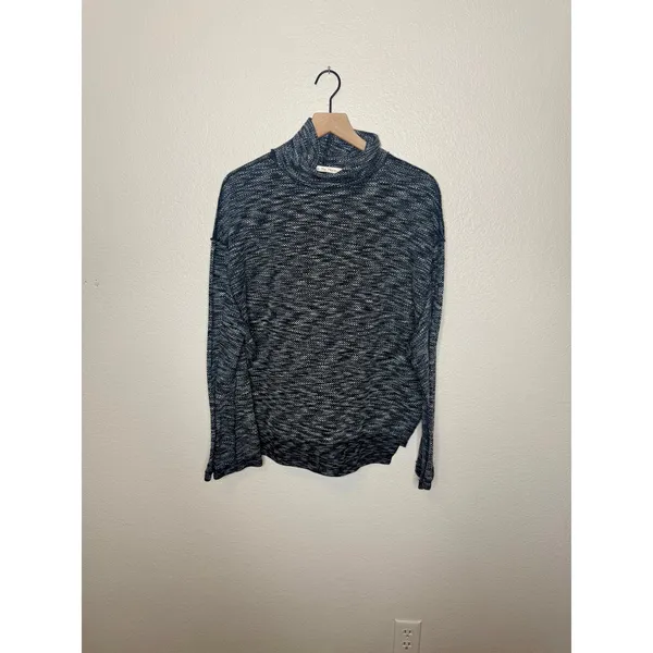 WE THE FREE PEOPLE Women's L SUNNY DAYS Mock Neck Thermal Long Sleeve Top Black - Image 13