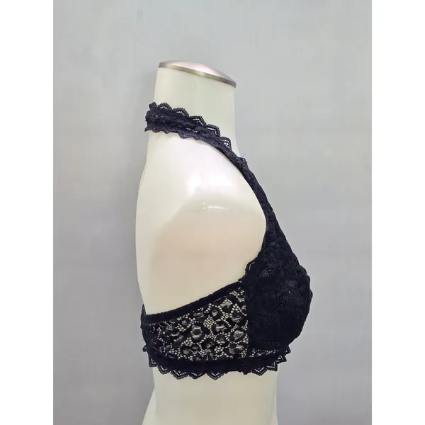 Auden Black Romantic Boudoir Bridal Cottage Lingerie Feminine Lace Bralette XL - Image 4