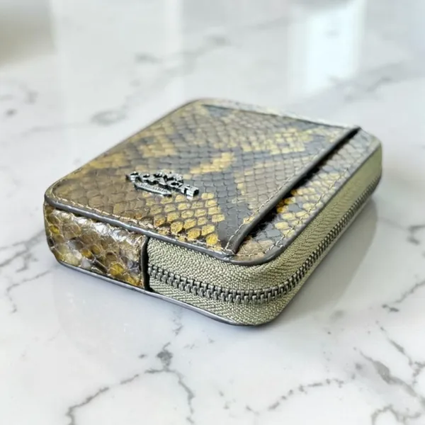 Coach Zip Card Case With Snake Print in Olive Multi CCO20 - Image 3