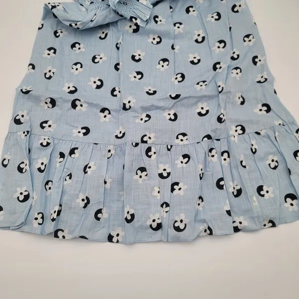 Kate Spade Sz XS Floral Dot Smocked Midi Dress Blue Puff Sleeve NWOT Cottagecore - Image 12