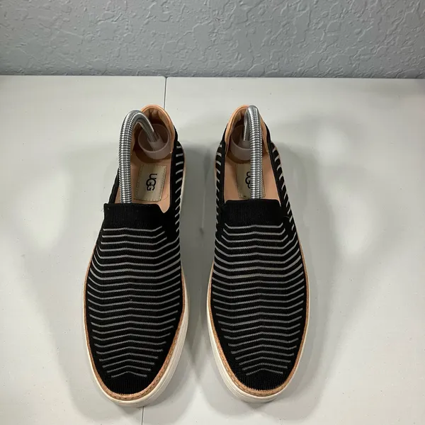 UGG Women's Sammy Slip On Shoes Black Knit Fabric Flat Sneakers Size 9.5 - Image 2
