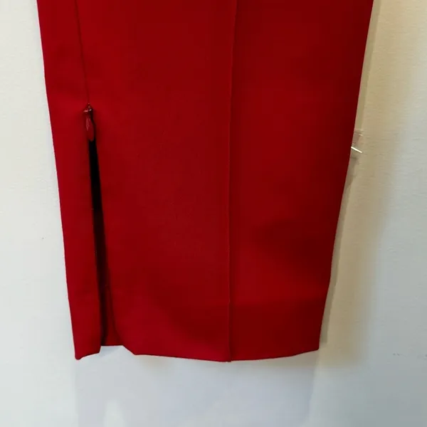 Theory $265 Women's Alettah Approach Cropped Pants‎ Crimson Red Size 6 Ankle Zip - Image 5