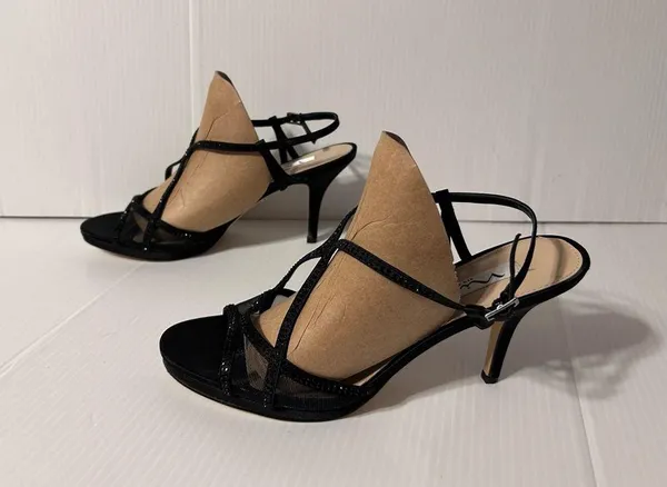 Nina New York black ankle strap heels women size 9.5 M - Image 2