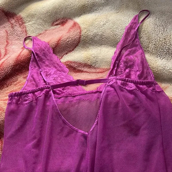 Victoria's Secret MD magenta fuchsia pink net baby doll - Image 4