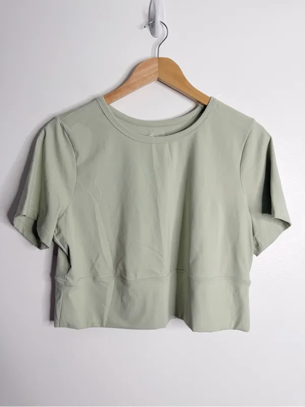 NEW FLX Affirmation Travel Crop Top Light Green XL Activewear‎ Athleisure Gym - Image 2