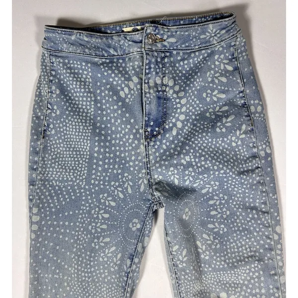 Free People Jeans Women's 27 Flare Bell Bottom High Rise Floral Paisley Festival - Image 7