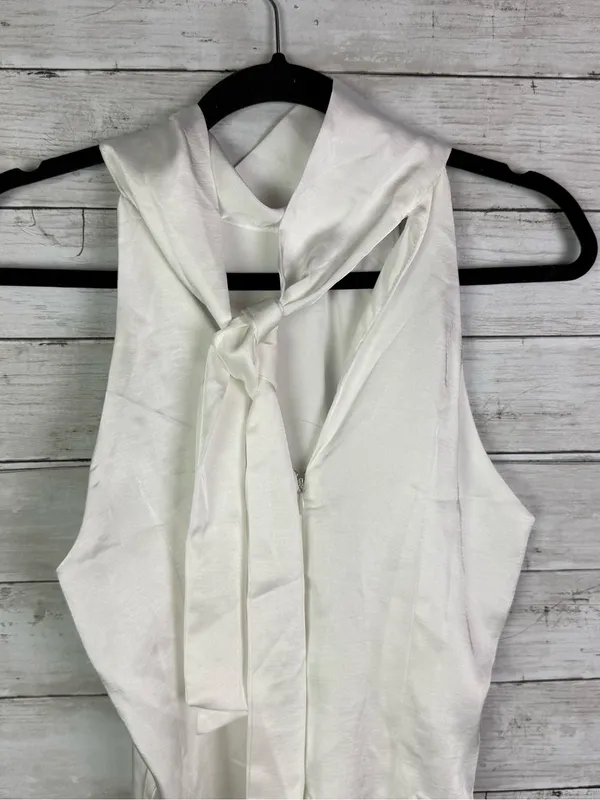 Lulus Infinite Admiration White Satin Halter Mini Dress White Size Medium - Image 5