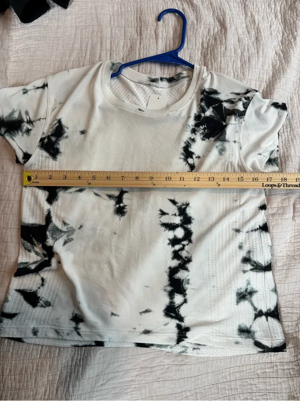Lululemon Swiftly Tech Short Sleeve 2.0 Tie Dye Marble Black White Crew Neck Tee - Image 6