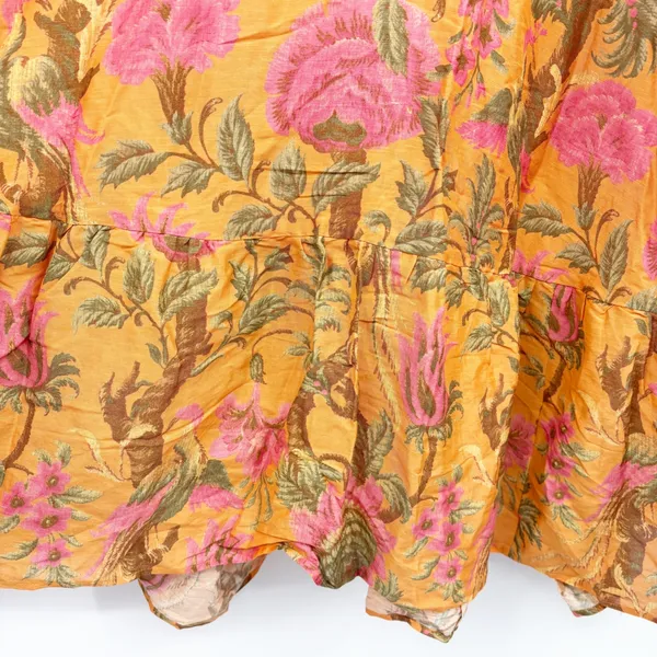 & Other Stories Womens Linen Blend Floral Bow Detail Tiered Trapeze Mini Dress 8 - Image 4