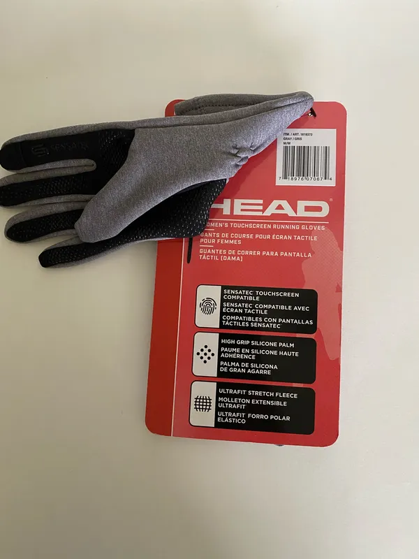 Head Touch Screen Gray Running Glove Size M - Image 2