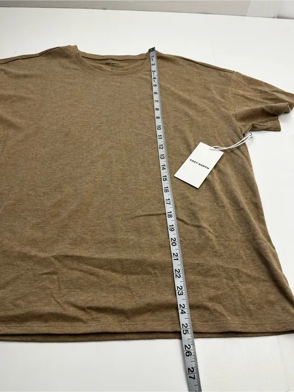 Cozy Earth Women’s All Day Tee Tan Beech Heather Large Short Sleeve Shirt NEW - Image 8