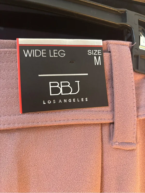High-Rise Wide Leg Tie-Waist Pants in Mauve - Image 5