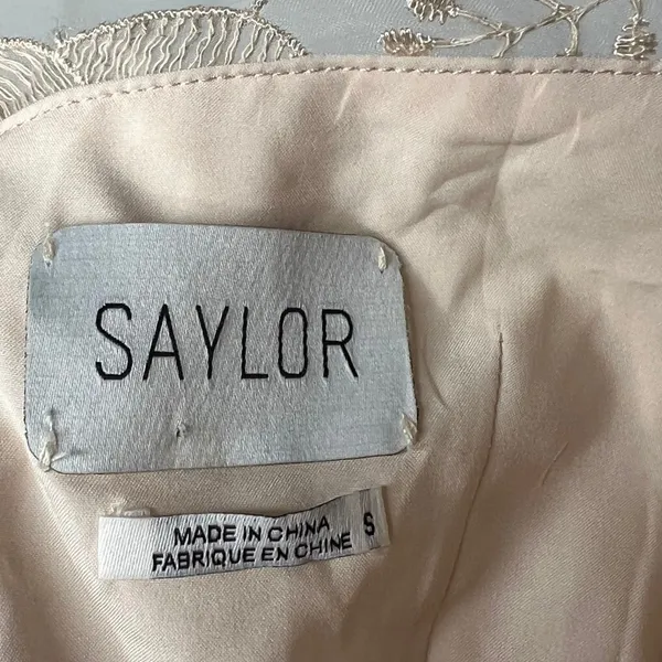 Saylor Cream Floral Lace Off Shoulder Mini Cocktail Dress Size Small - Image 4