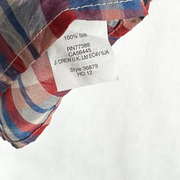 Madewell Broadway & Broome Size Large Top Pemberley Blouse‎ Silk Plaid 1236 - Image 13