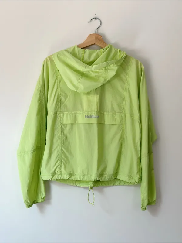 Halfdays Joyner Windbreaker Anorak Neon Lime Pullover Windbreaker Jacket Green Size XS - Image 8