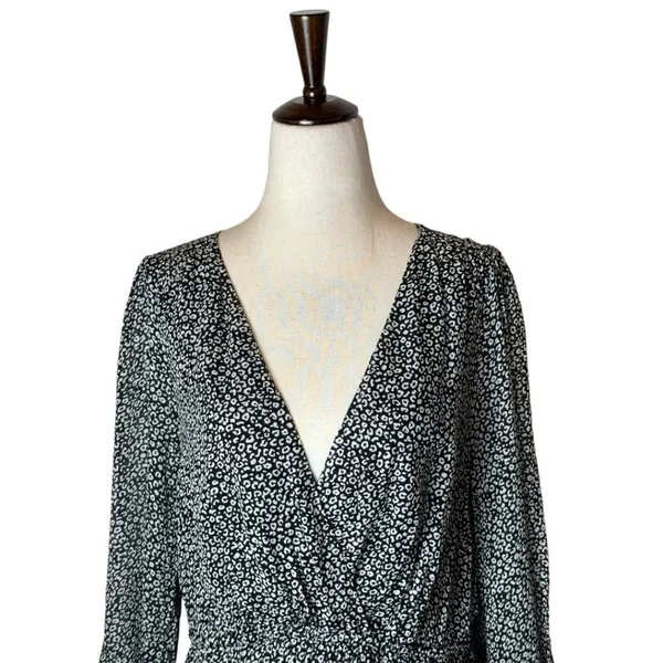 Maeve Anthropologie Black And White Leopard Print Carolyn Mini‎ Dress Size S - Image 5