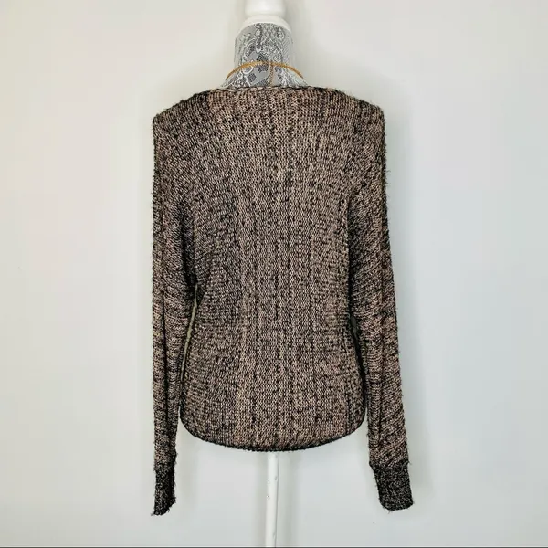 INC INTERNATIONAL CONCEPTS Womens Boatneck Copper Metallic Sweater Size XS - Image 3