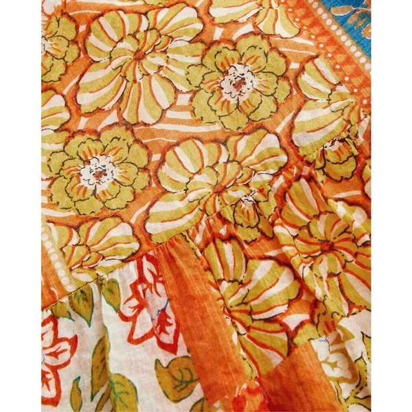 Nordstrom NWT Cider Woven V-Neck Halter Floral Patch Maxi Dress Sz 6 - Image 8
