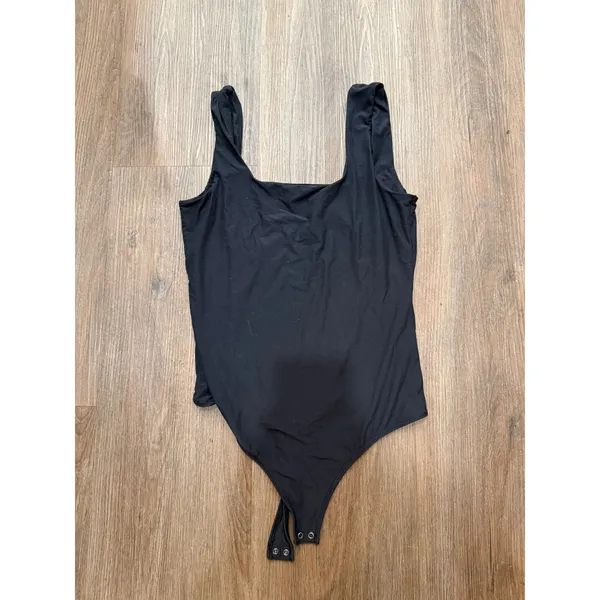 Abercrombie & Fitch Womens Black Square‎ Neck Sleeveless Snap Bottom Bodysuit M - Image 2
