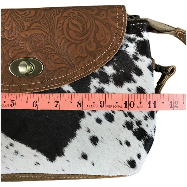 MYRA BAG Handcrafted Leather Cowhide Crossbody Brown Bag Unique Boho Cowgirl NWT - Image 12
