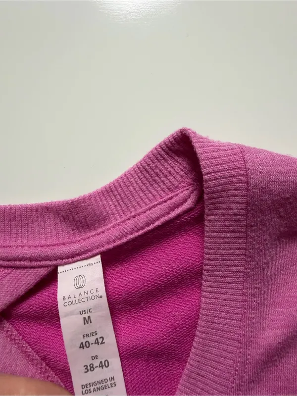 Balance Collection Dana Back Keyhole Pullover Sweatshirt, Pink, Size M - Image 5