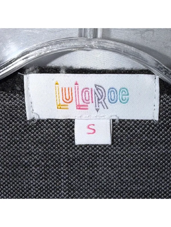 LuLaRoe Sarah Small Black Gray Plaid Long Cardigan NWT - Image 4
