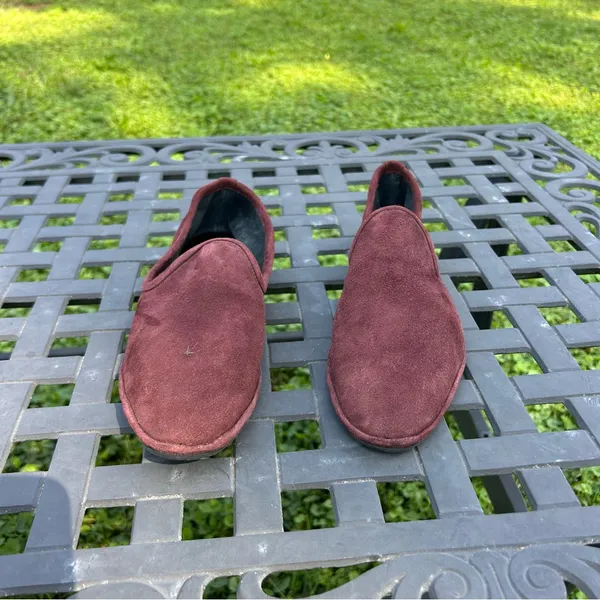 Aquatalia Size 8.5 Suede Made In Italy Ballet‎ Flat Loafers burgundy - Image 3