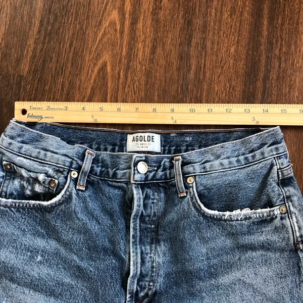 AGOLDE Parker Rocksteady Distressed Cut-off Denim Jean Shorts Size 29 A026E-811 - Image 4