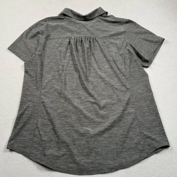 Duluth Trading Co Polo Shirt Armachillo Cooling Shirt Women XL Gray Short Sleeve - Image 5