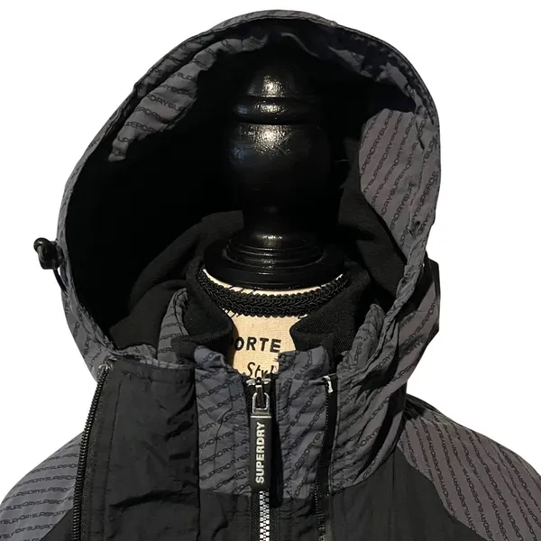 Superdry SD-Windcheater‎ Arctic Impact Jacket Black/Gray/Silver Size 4 GUC - Image 2