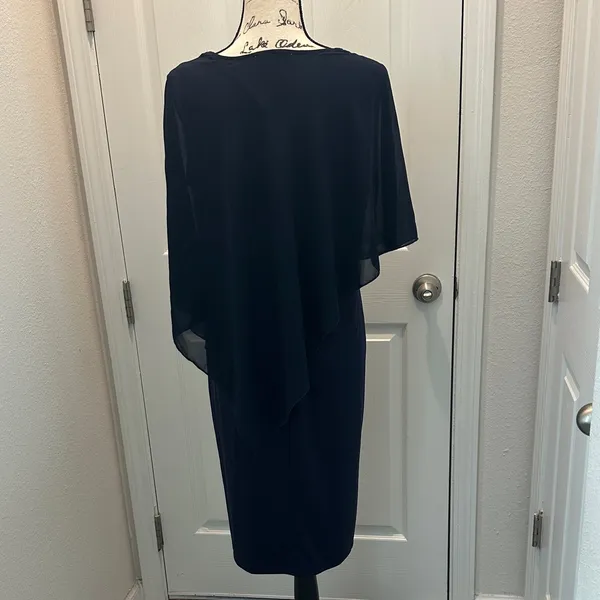 Manydress Elegant Navy Overlay Women’s Dress - Image 4
