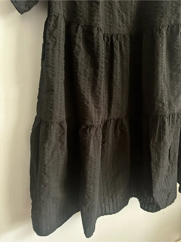 A New Day Women's Black Short Sleeve Tiered Casual Babydoll Dress - Image 8