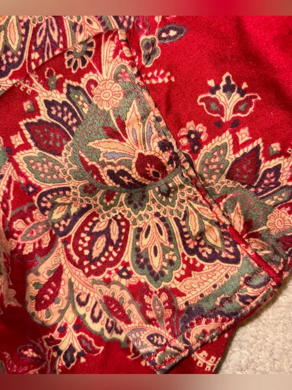 LRL Ralph Lauren Pajama Set Womens M Paisley Floral Old‎ Money Comfort Cozy - Image 6