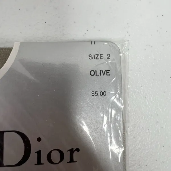Vtg Christian Dior Panty Hose Stockings Nylons Olive Size 2 Fits 110 140 lbs USA - Image 4