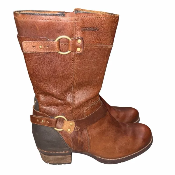Merrell Oak Brown Leather Shiloh Peak Harness Boots size 8.5 - Image 3